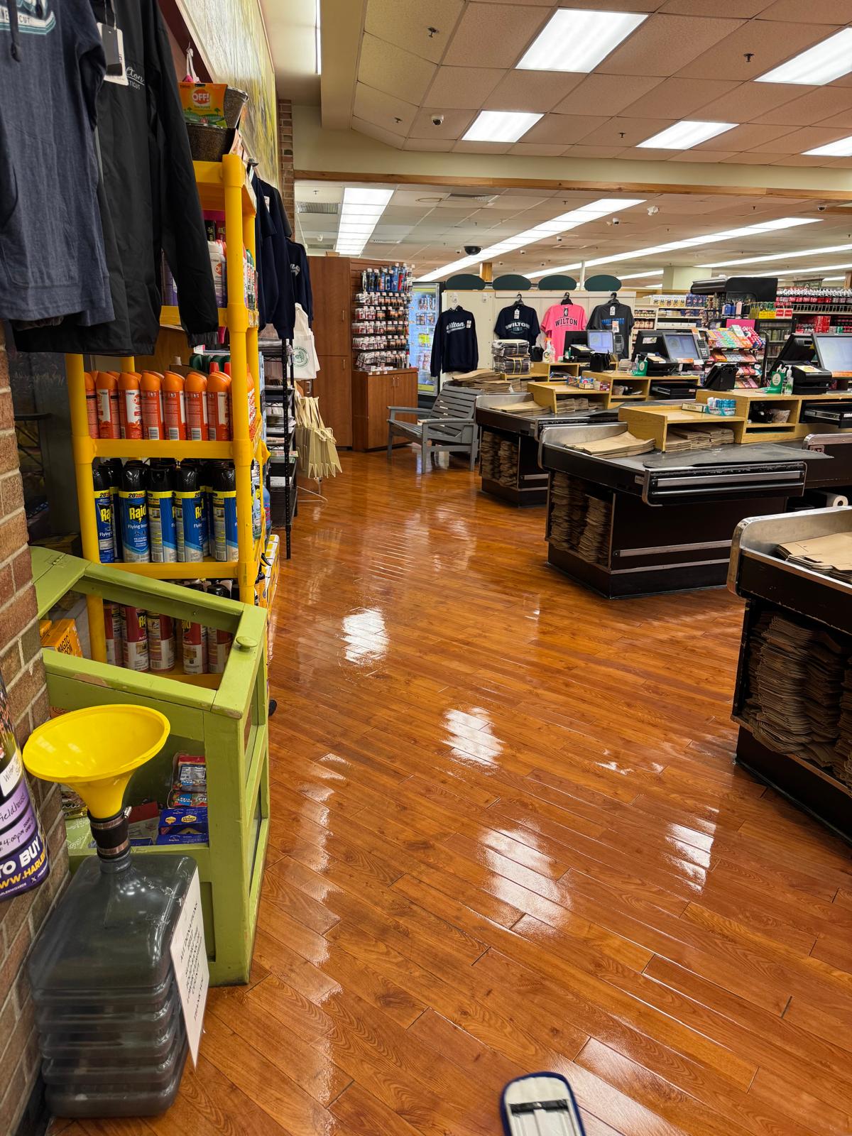 Deli section floor after professional waxing
