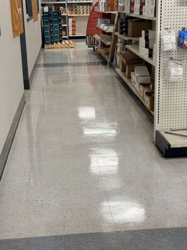 Corporate commercial floor after professional buffing service